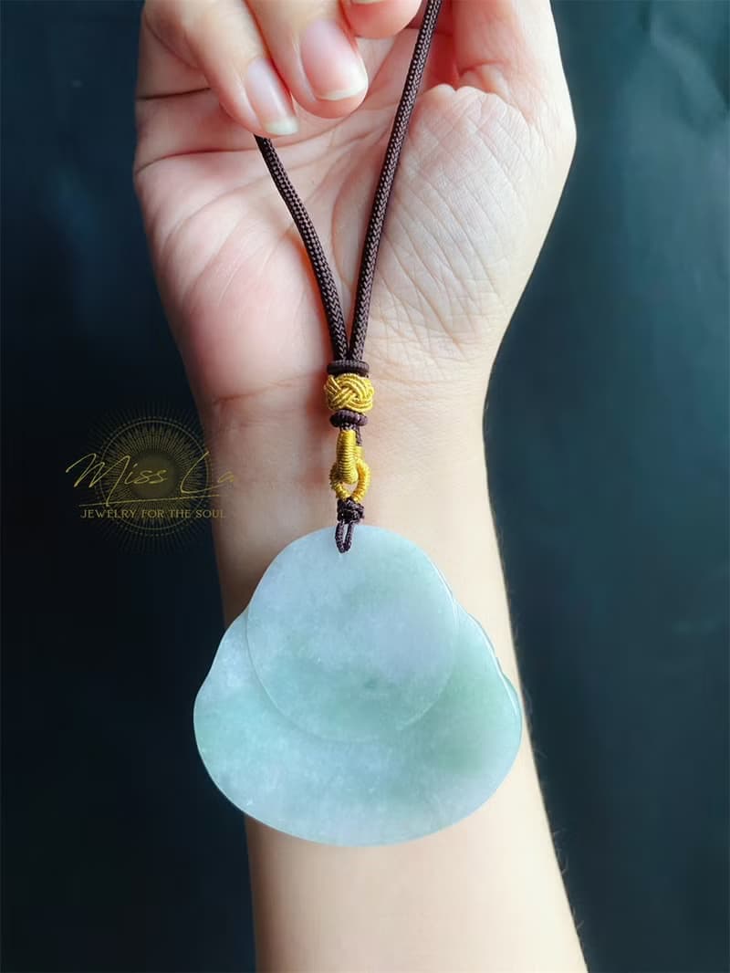 稀有 大彌勒佛 天然緬甸玉 翡翠佛公 彌勒佛 項鍊 禮物 長輩禮
