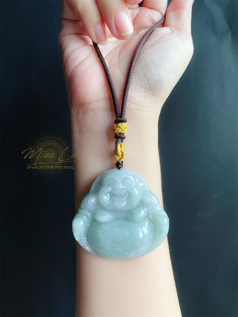 稀有 大彌勒佛 天然緬甸玉 翡翠佛公 彌勒佛 項鍊 禮物 長輩禮