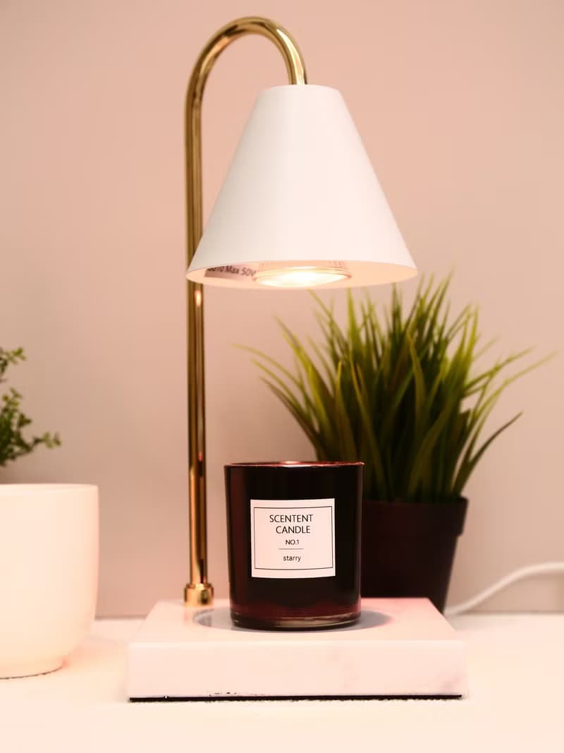 STARRY 香氛融蠟燈 - 北歐風大理石底座(白色) 定時款/調光款