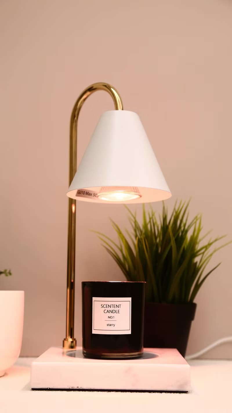 STARRY 香氛融蠟燈 - 北歐風大理石底座(白色) 定時款/調光款