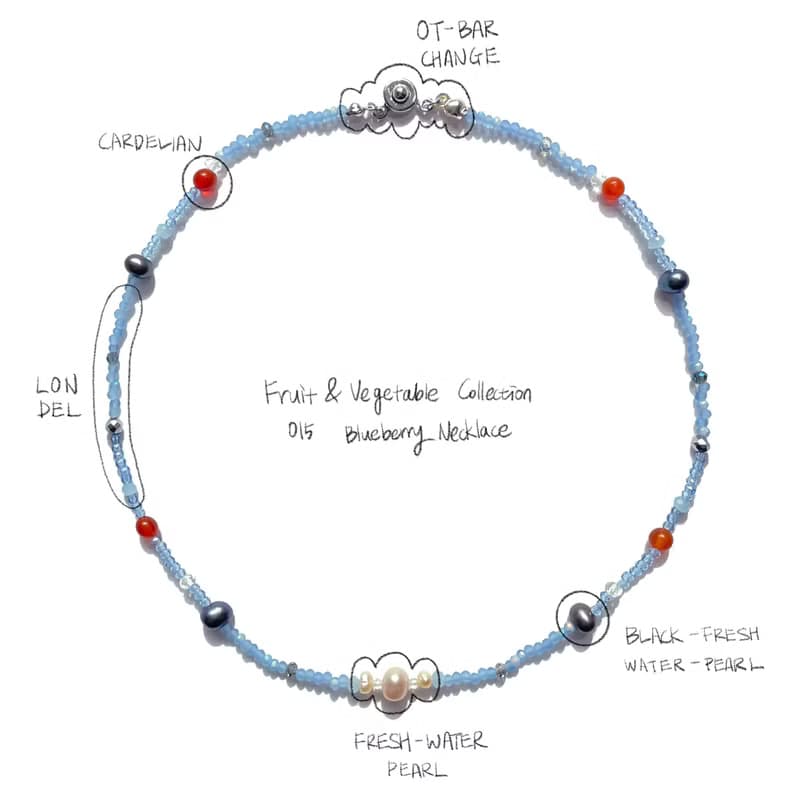Fruit & Vegetable Collection - 015 Blueberry Pearl Necklace