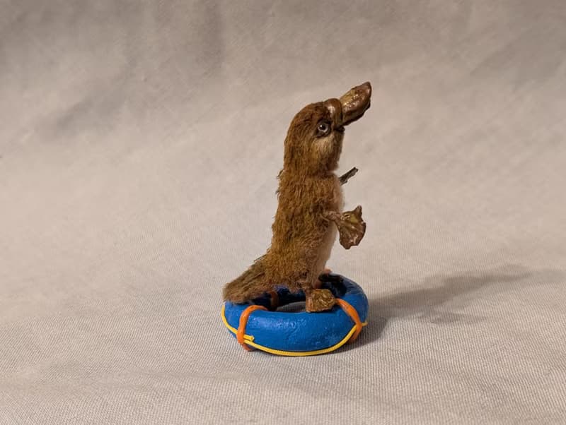 Baby Platypus - crocheted miniature - 5.5 cm.