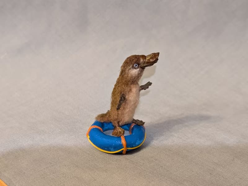 Baby Platypus - crocheted miniature - 5.5 cm.