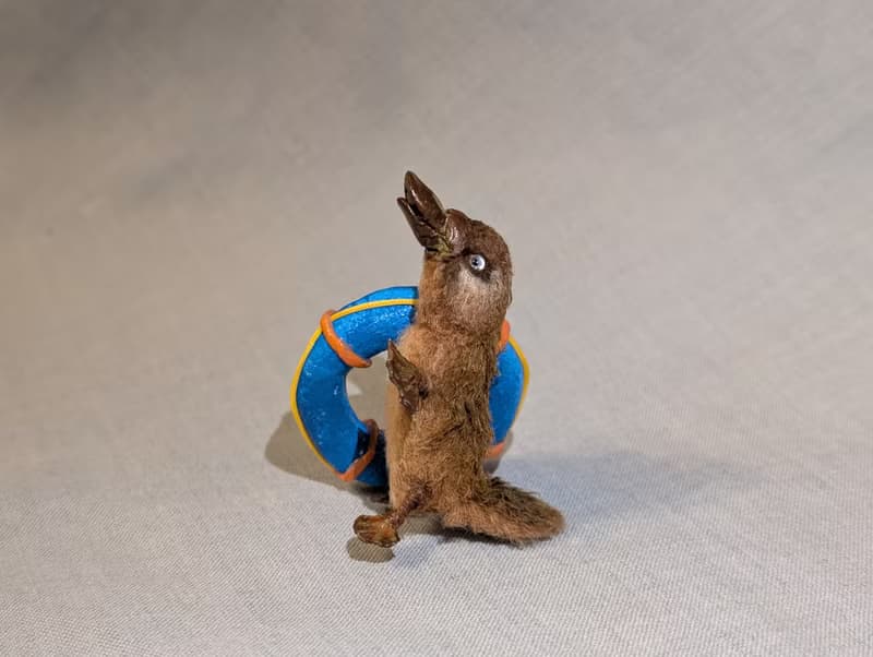 Baby Platypus - crocheted miniature - 5.5 cm.