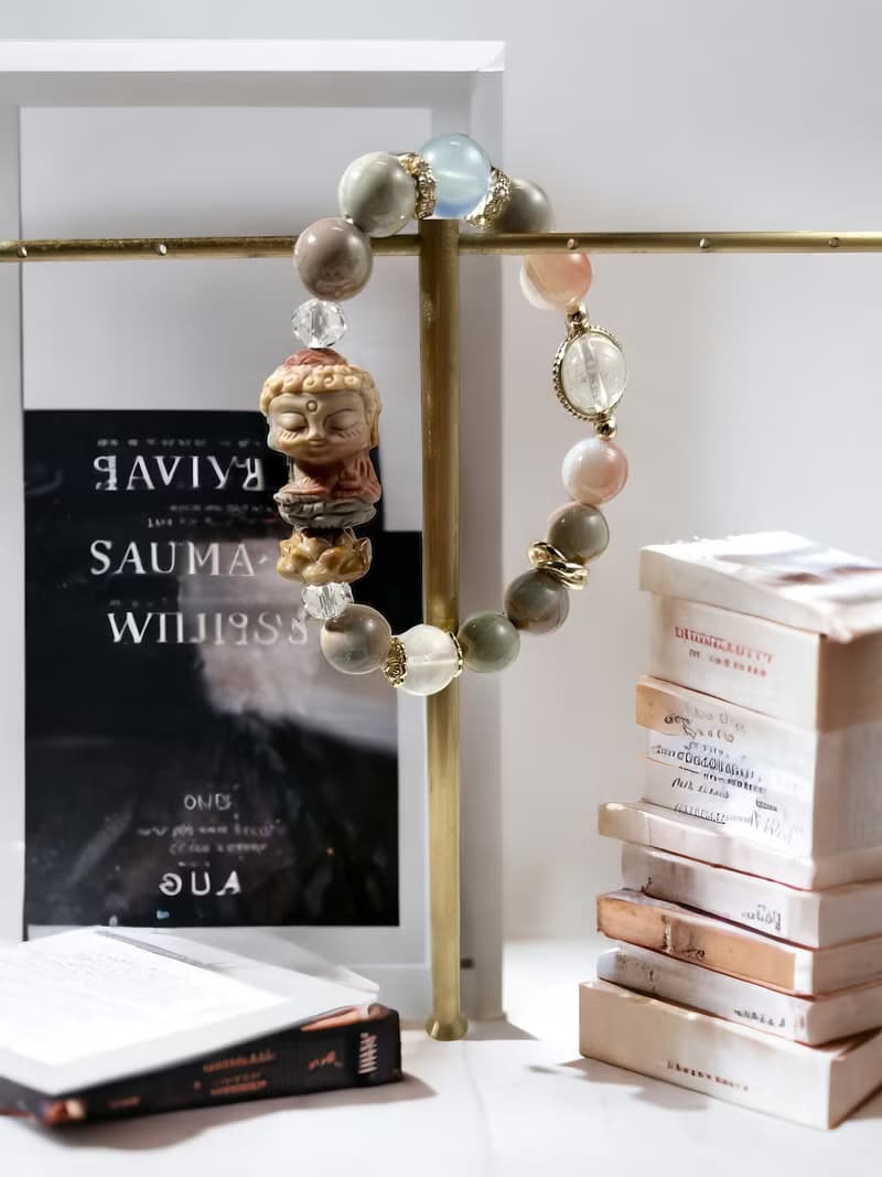 阿拉善 瑪瑙三彩如來佛 金剛經擋煞避邪保平安手鍊手珠母親節禮物