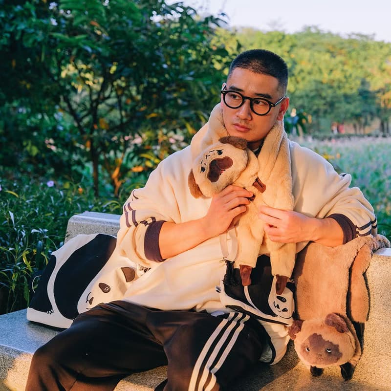 語罐頭可愛寵物巴哥犬交叉圍巾保暖禦寒冬季百搭毛絨動物圍脖禮物