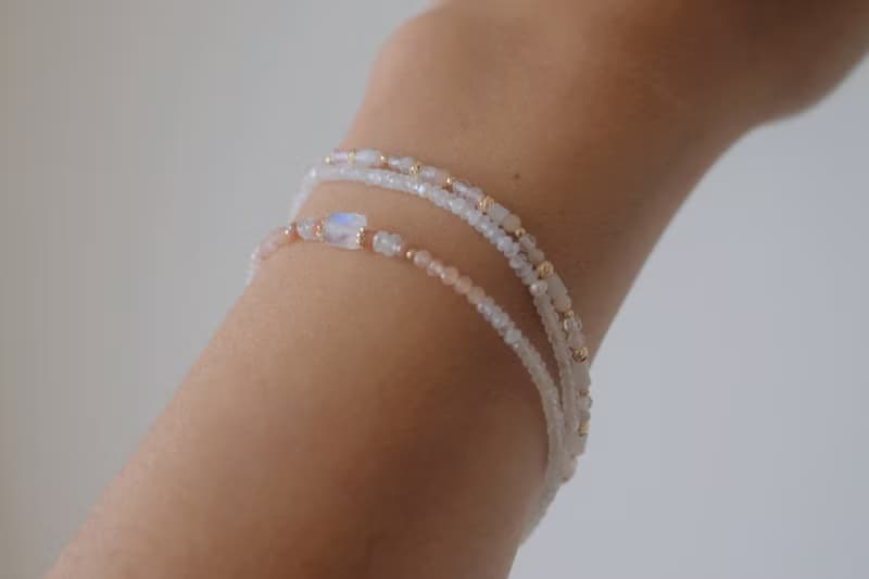 手鍊 月光石 太陽石 瑪瑙 - 意外驚喜 -