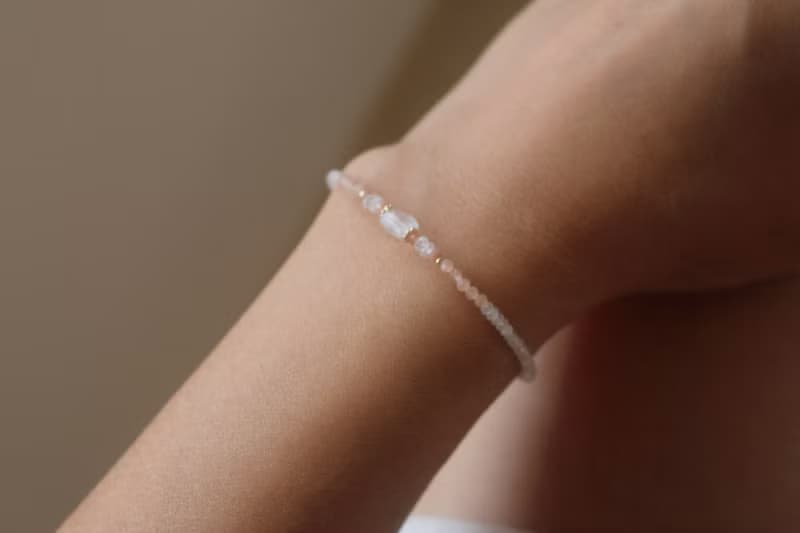 手鍊 月光石 太陽石 瑪瑙 - 意外驚喜 -