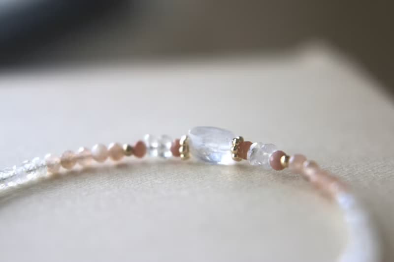 手鍊 月光石 太陽石 瑪瑙 - 意外驚喜 -