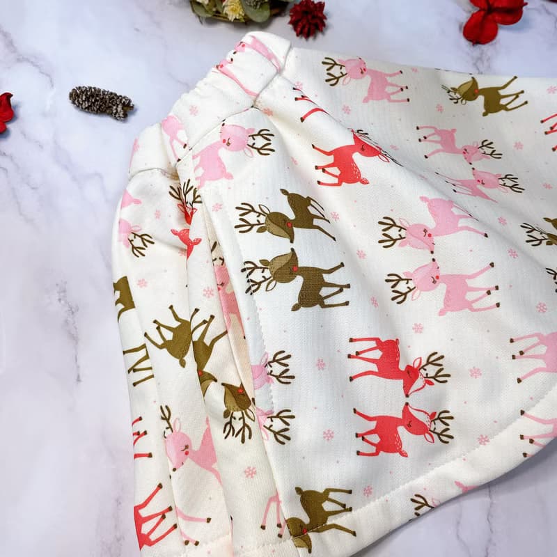 現貨 聖誕節系列-刷毛單口袋短圓裙 麋鹿款