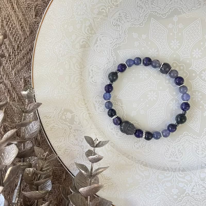 納福骨幹石貔貅彈性手鍊