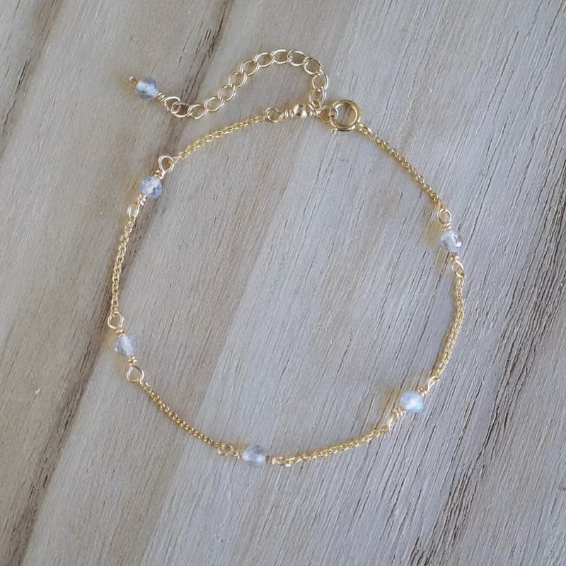 ITS-B114【14KGF・拉長石】間隔寶石手鍊