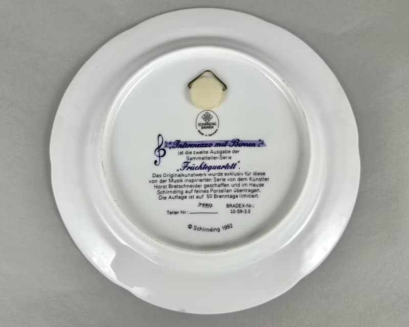 可愛的裝飾盤 瓷器上有五顏六色的水果 套裝 4 來自席恩丁巴伐