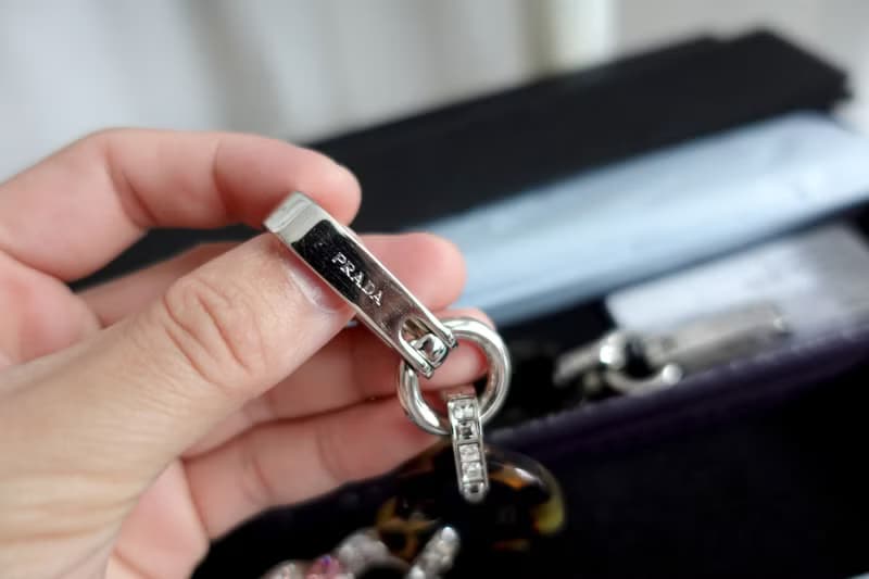 PRADA玳瑁色閃鑽水晶葫蘆形手袋鍊腰鍊頸鍊 意大利名牌100%正版