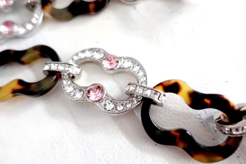 PRADA玳瑁色閃鑽水晶葫蘆形手袋鍊腰鍊頸鍊 意大利名牌100%正版