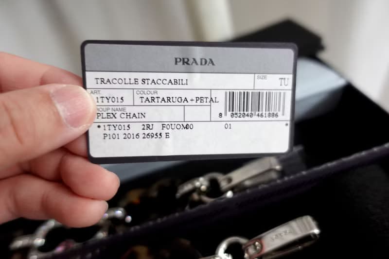 PRADA玳瑁色閃鑽水晶葫蘆形手袋鍊腰鍊頸鍊 意大利名牌100%正版