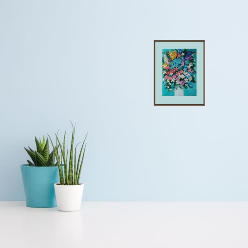 Original oil painting Spring bouquet. 24x18x0,3 cm. Unframed.