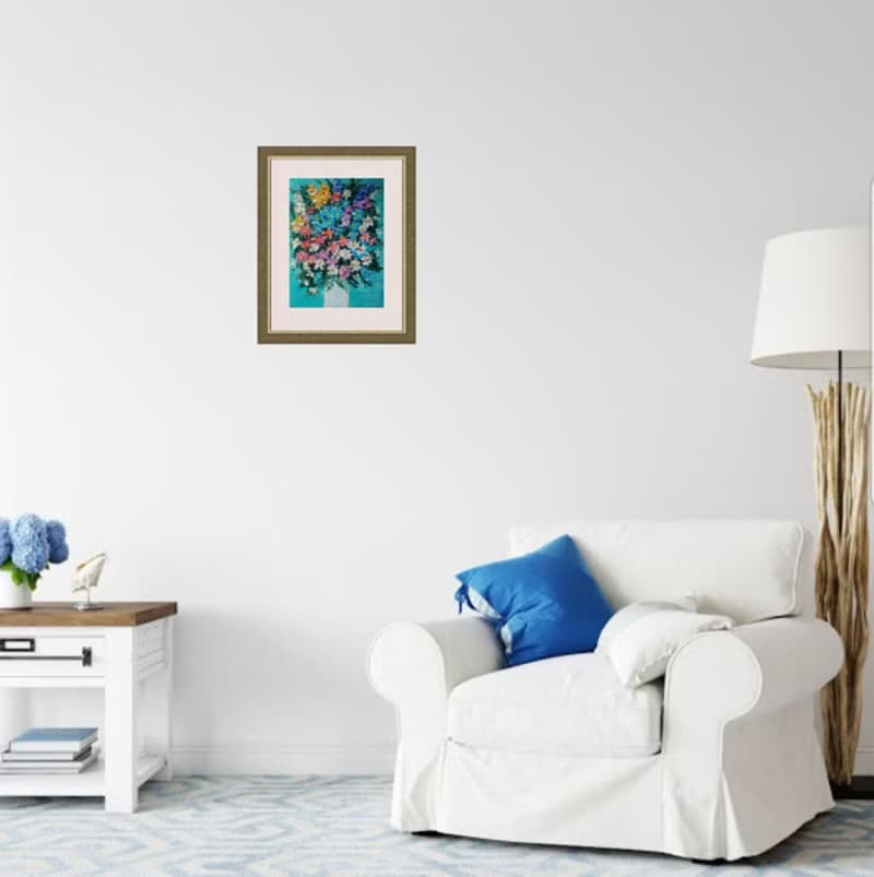 Original oil painting Spring bouquet. 24x18x0,3 cm. Unframed.