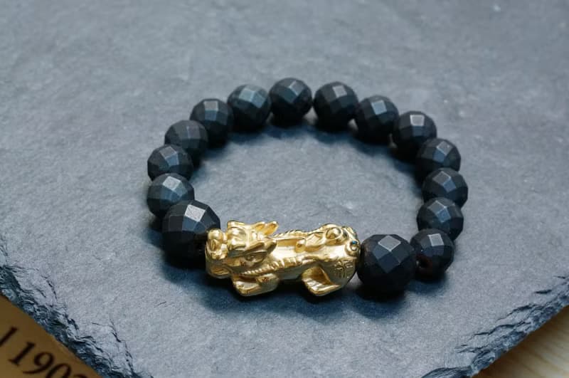 10mm 啞黑赤鐵礦石 + 精鋼貔貅手鍊