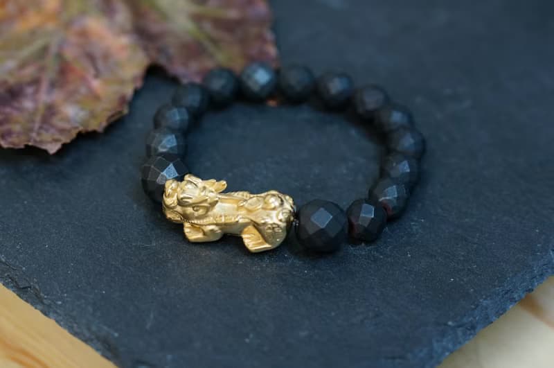 10mm 啞黑赤鐵礦石 + 精鋼貔貅手鍊