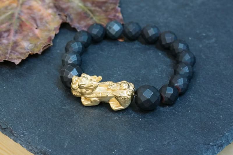 10mm 啞黑赤鐵礦石 + 精鋼貔貅手鍊