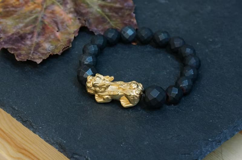 10mm 啞黑赤鐵礦石 + 精鋼貔貅手鍊