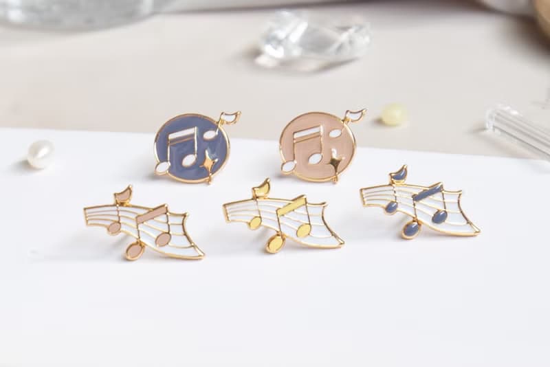 閃耀音符 線譜音符 兩款耳環 醫療鋼針 夾式耳環 紙盒包裝