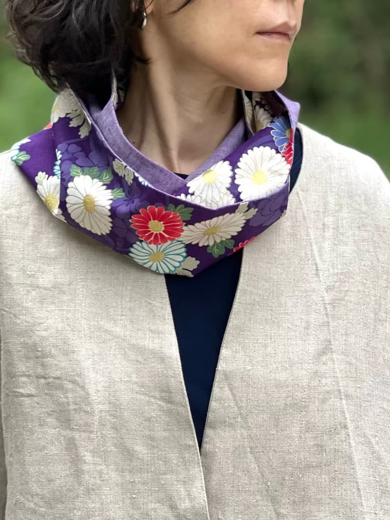 Oka長款拼布頸套