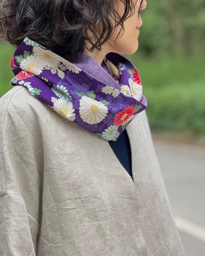 Oka長款拼布頸套