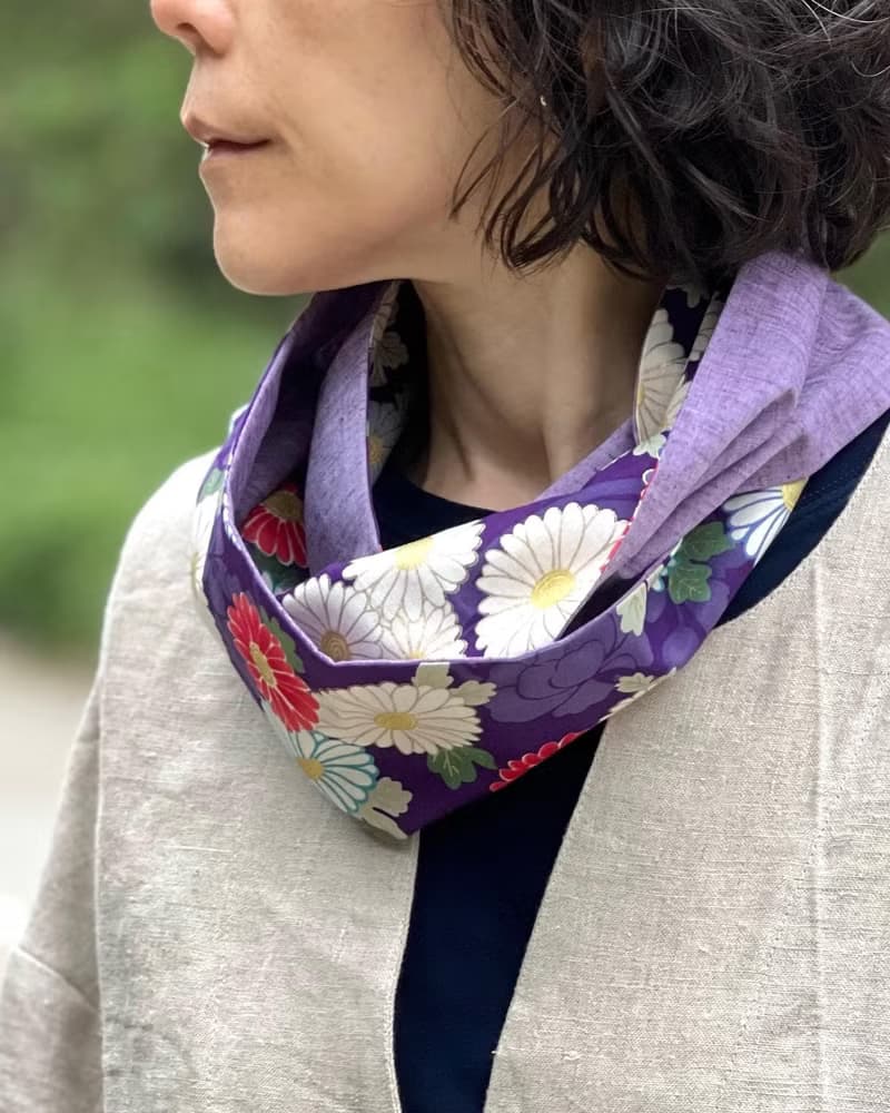 Oka長款拼布頸套