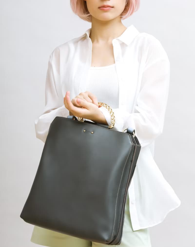 母親節禮物 上班族 素皮革包 Mila 單肩/上肩袋/手挽袋 炭灰色