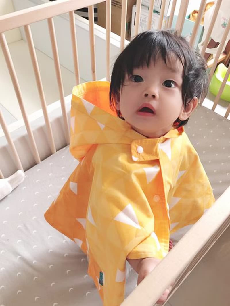 抗風防雨雙面斗篷-訂製  和風10vs黃色防水 外套 嬰兒披風