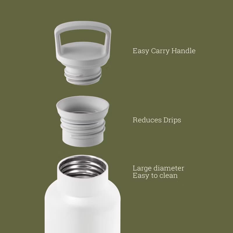 美國HYDY時尚保溫水瓶 CinCin White系列,海藻綠-白瓶,  - 590ml