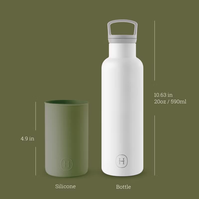 美國HYDY時尚保溫水瓶 CinCin White系列,海藻綠-白瓶,  - 590ml