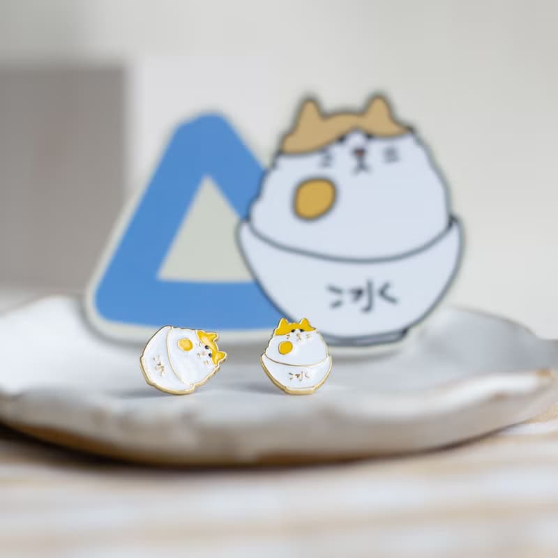 Yy's cat 與我的貓咪野餐 耳環 贈貓掌一支 貓 夾式耳環 生日禮物