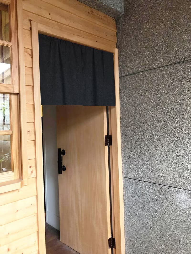 有機棉黑色日式短門簾 Organic Cotton