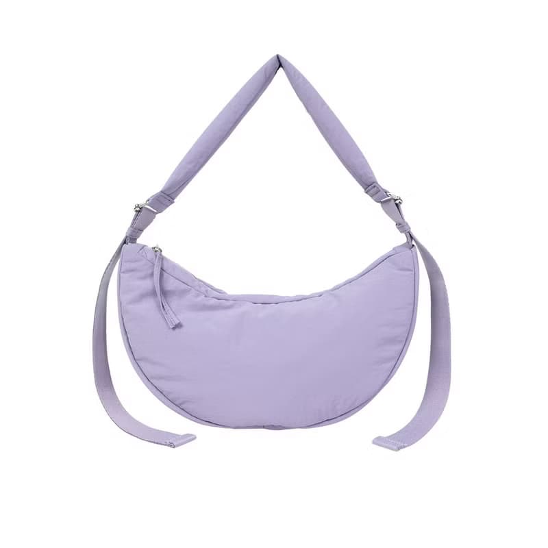 【DOUGHNUT】防潑水 手提/肩背/斜背 3用 小澎澎半月包-淺紫 SE