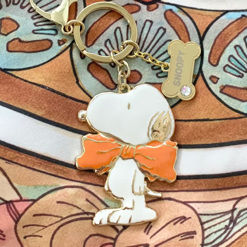 橘色Snoopy 史努比鑰匙圈吊飾 金工琺瑯橘色史奴比狗狗 最後一件