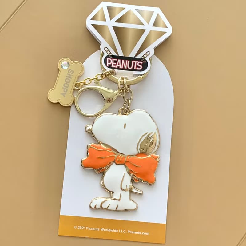 橘色Snoopy 史努比鑰匙圈吊飾 金工琺瑯橘色史奴比狗狗 最後一件