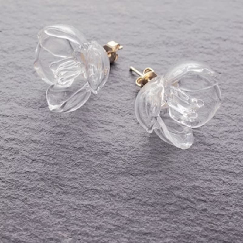 Hario 手工玻璃耳環 - 山茶花耳環 (HAP-TB-001)