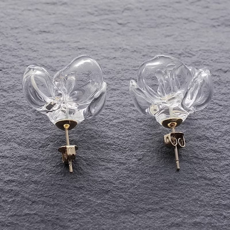 Hario 手工玻璃耳環 - 山茶花耳環 (HAP-TB-001)