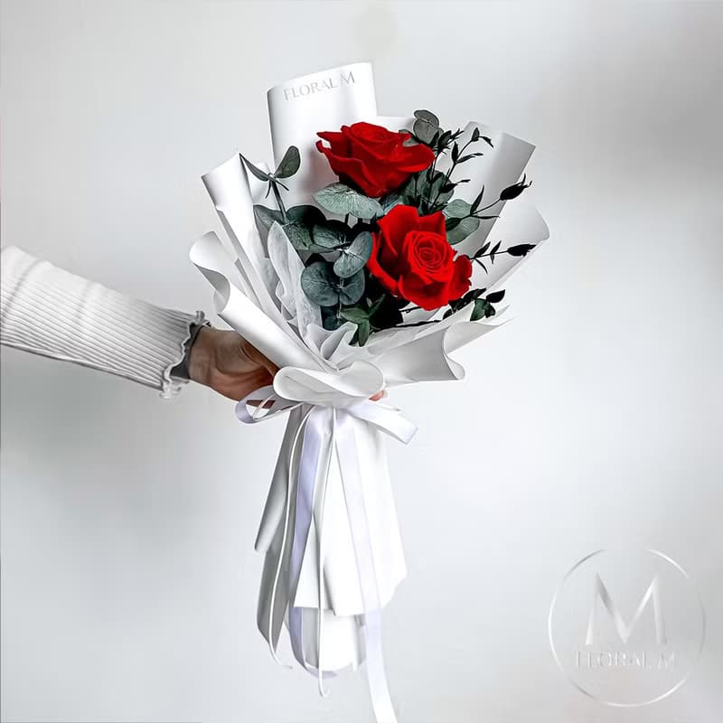 永恆浪漫紅玫瑰永生花束