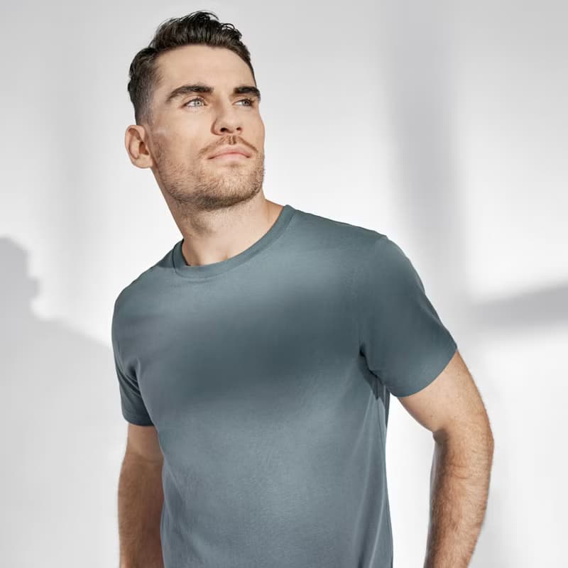 北歐極簡 -100%有機棉經典圓領T恤 / 素Tee / T-shirt 男(旋風藍)