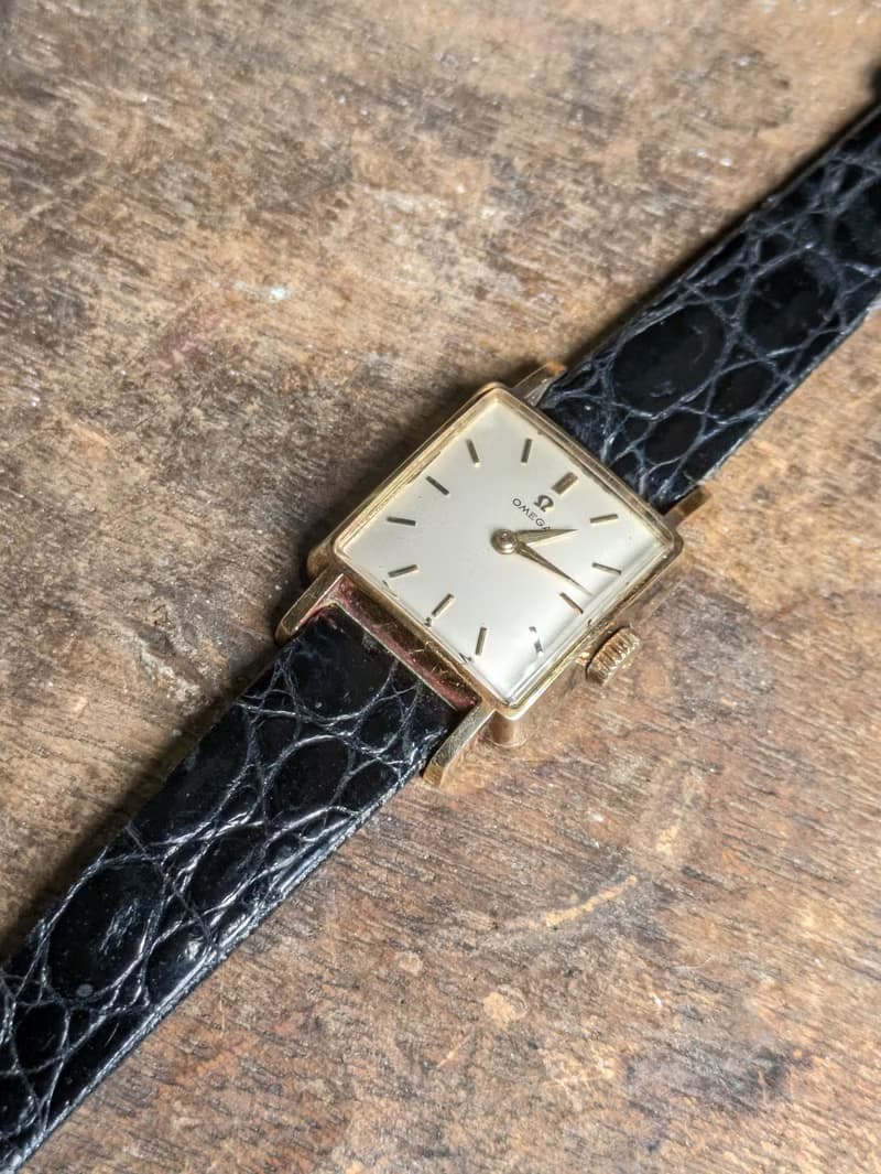 Omega 稀有手上鍊機械錶 方形古董錶 vintage watch