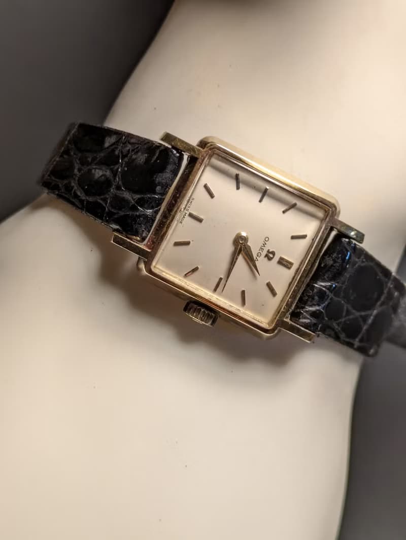 Omega 稀有手上鍊機械錶 方形古董錶 vintage watch