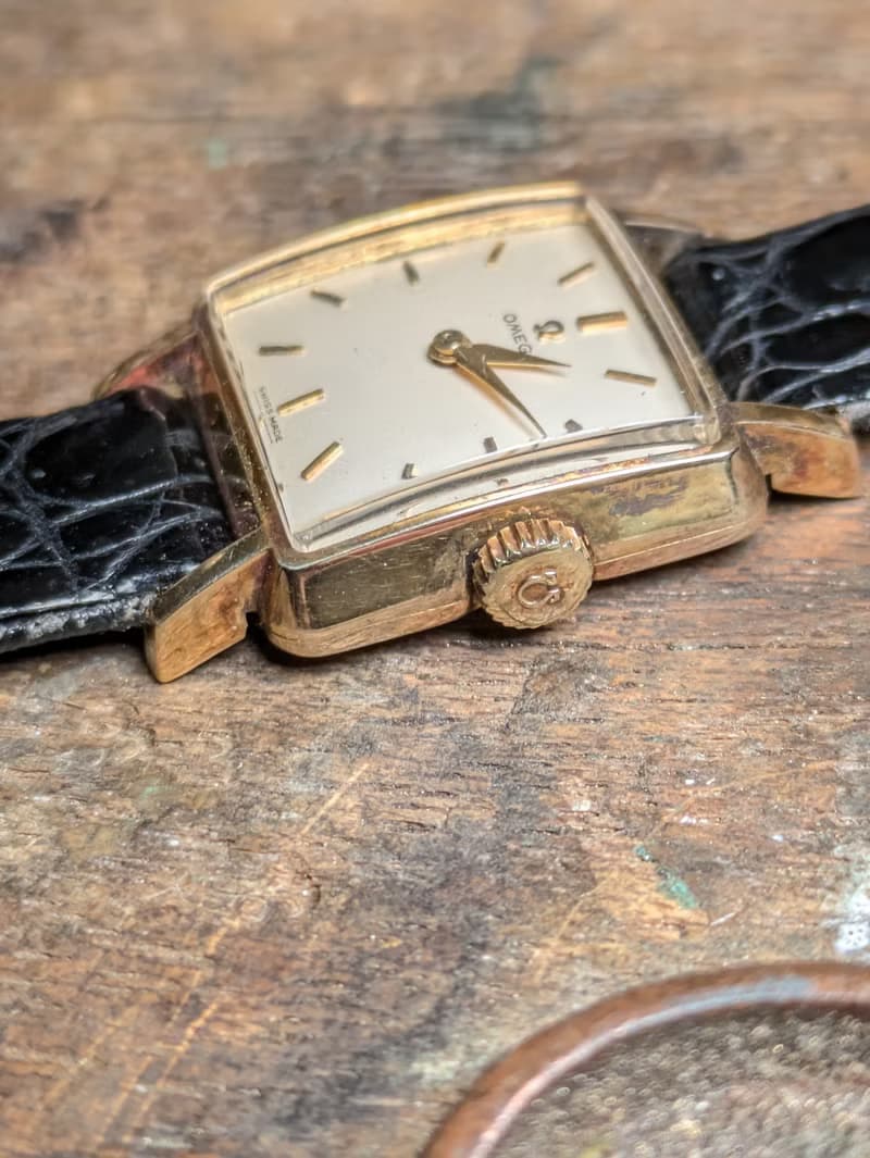 Omega 稀有手上鍊機械錶 方形古董錶 vintage watch