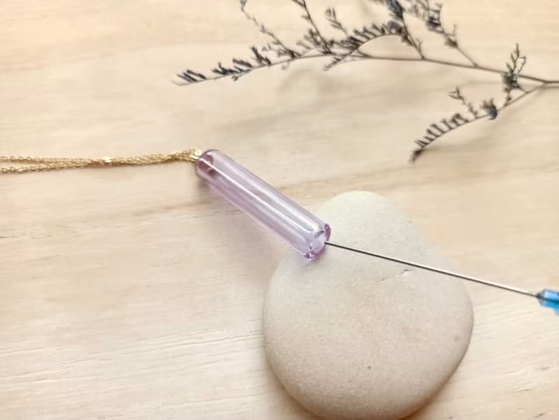 長形精油香水瓶14k包金項鍊(二色可選)