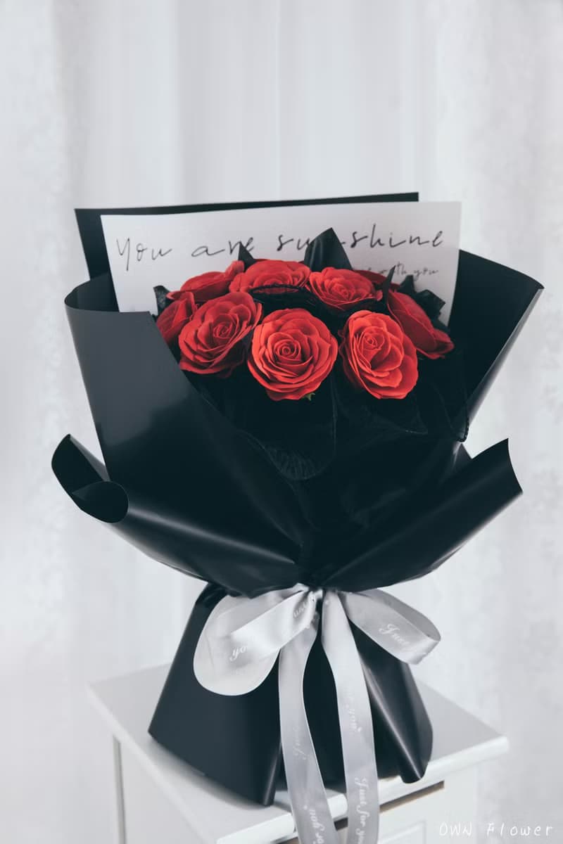 紅玫瑰花束/香皂花花束/生日花束/情人節花束/告白花束/女友花束