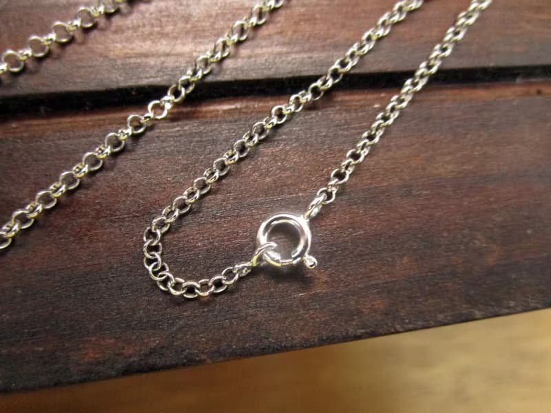 簡潔設計 項鍊 心印 紅髮晶+銀白K金鍊