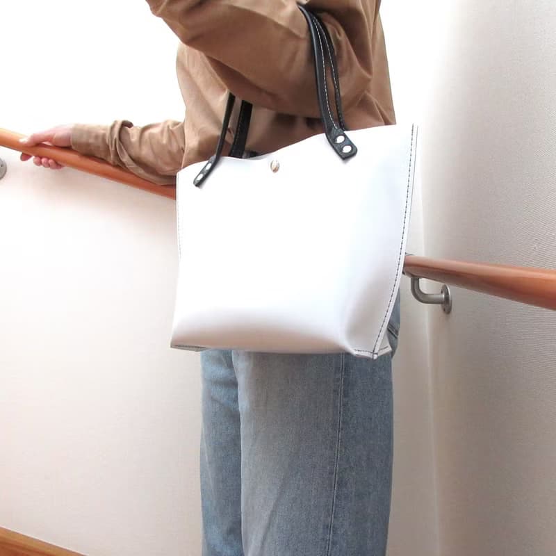 NEWライン・牛革・ロングハンドル・底マチワイド・一枚革のミニトート・0597